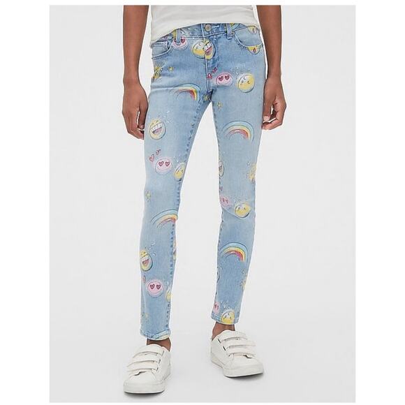 ⭐️ Gap Girls Blue Superdenim Emoji Jeans WIth Fantastiflex Regular Stretch 12 - Picture 1 of 10